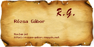 Rózsa Gábor névjegykártya